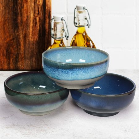 Handmade Large Ceramic Bowl 60oz Ceramic Bowl for Kitchen Ceramic Serving Bowl Glazed Ceramic Popcorn Bowl 8" Ramen Bowl Ceramic Dishwasher Microwave Safe (Glacier Blue)