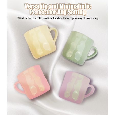 August's Newest Ceramic Coffee Mug with Large Handle for Men and Women,12oz Coffee Mugs for Coffee,Tea,Latte,Cocoa. Easy to Hold&Clean, Dishwasher&Microwave Safe, MilkYellow