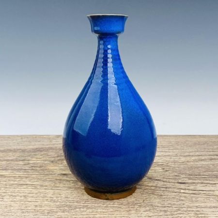 11" Chinese Old Antique Porcelain Song Dynasty jun kiln Blue Glaze Vase