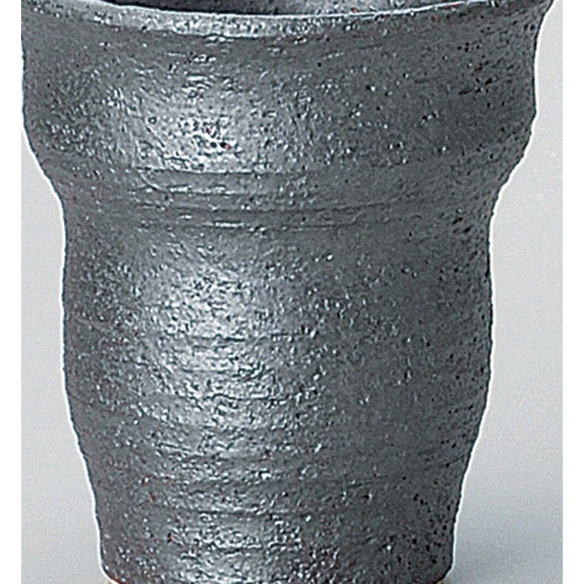 Sohine 344-25-403 Pottery Free Cup Nanban Wave Shochu Cup, Black, Approx. 9.5 fl oz (270 ml)
