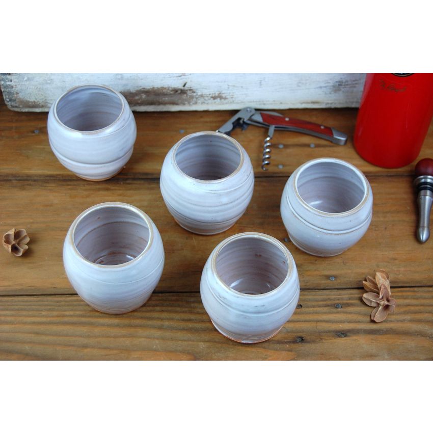 Hand Thrown Pottery Stemless Wine Glass or Drinking Cup in Shale Handmade in North Carolina