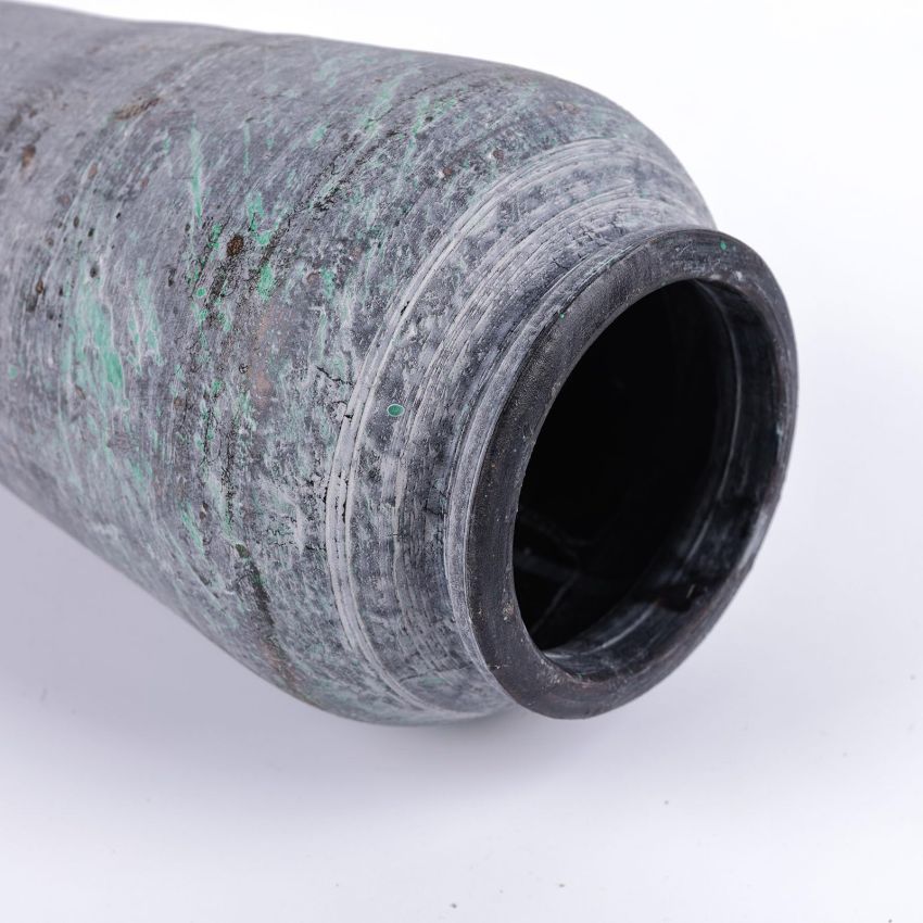 Handmade Tall Ceramic Rustic Vase, 12 Inches Concrete Vase, Distressed Farmhouse Décor, Pottery Decorative Flower Vase for Home Decor, Table,Floor, Living Room Decor,Mantel