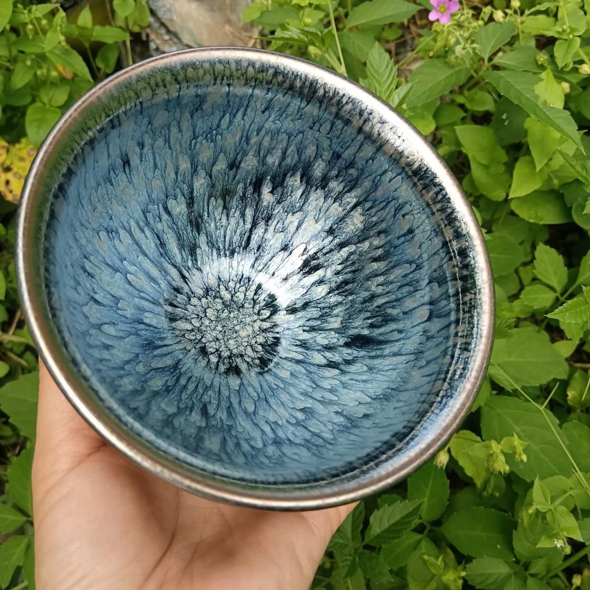 Matcha Tea Bowl, Tenmoku Bloom Glaze 11.8oz, Kiln Change Jian Ware Chinese Jian Zhan, Matcha Tea Cup Ceremony, Authentic Porcelain