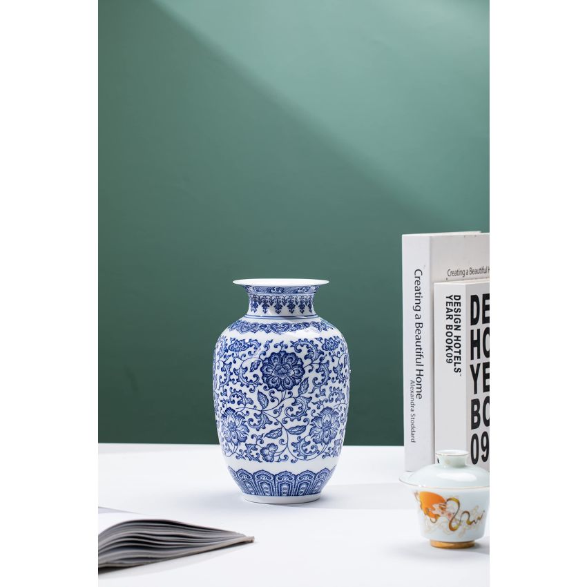 Blue Vase, Chinoiserie Vase, Ginger Jar Vase for Home Decor, Blue and White Porcelain Decor,9 