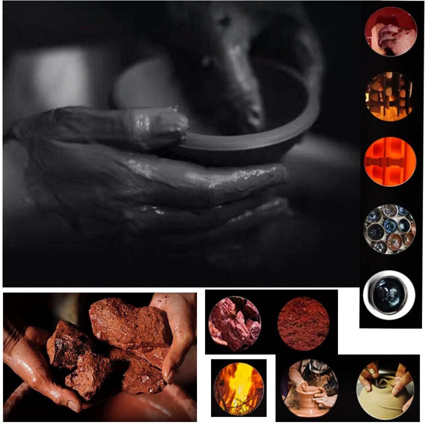 Traditional Handmade Vintage Tenmoku Teaware Artistic Handle Glazes JianZhan Tea Cup Ceramic Cup Gift 100 ml(Style 02)