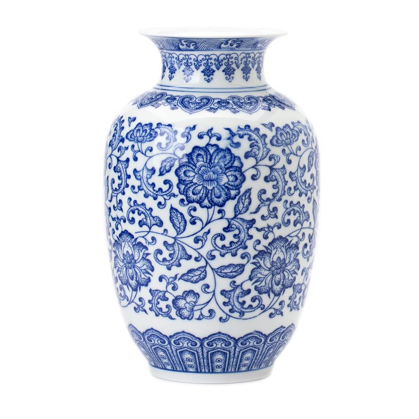 Blue Vase, Chinoiserie Vase, Ginger Jar Vase for Home Decor, Blue and White Porcelain Decor,9 