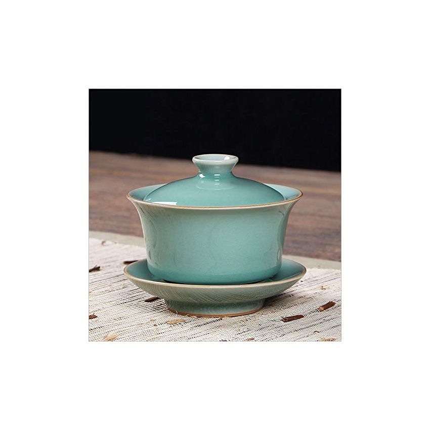 Seres Longquan Celadon Teabowl,Jade Green Porcelain Teabowl Cup,4 Optional Colors,龙泉青瓷茶碗(弟窑) (Dark Green)