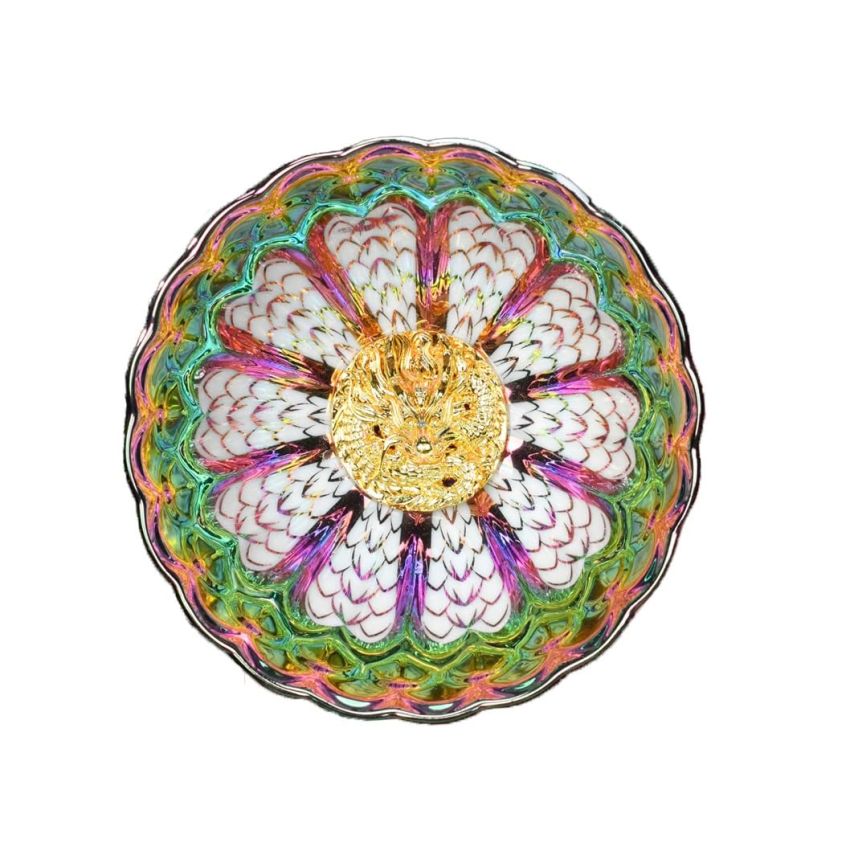 Tenmokus tea cup Master Teacup 5 oz Ceramic Handmade TeaCup inlay Teacup Coloured dragon scales，Chinese auspicious dragon，3D Chinese Kungfu Tea Cup