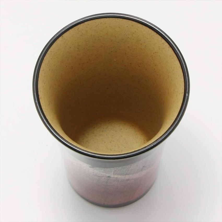 Kutaniyaki Kutaniyaki Kamamoto Seizangama 32K19S3A Kutaniyaki Kiln, Free Cup, Tenmoku Silver Color, Red Color