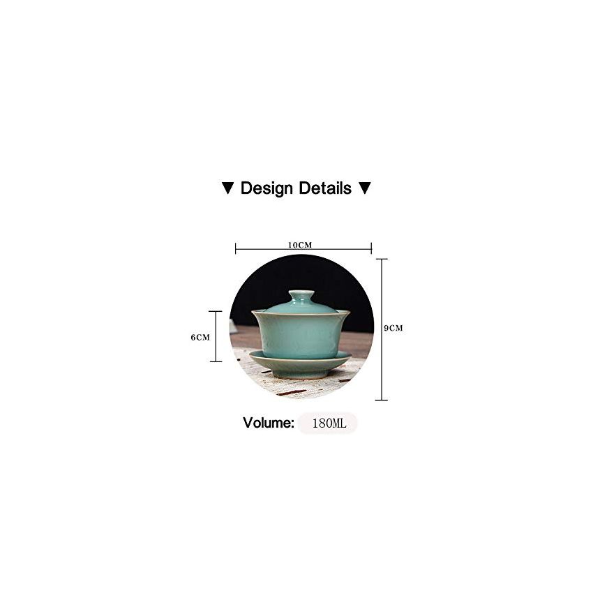 Seres Longquan Celadon Teabowl,Jade Green Porcelain Teabowl Cup,4 Optional Colors,龙泉青瓷茶碗(弟窑) (Dark Green)