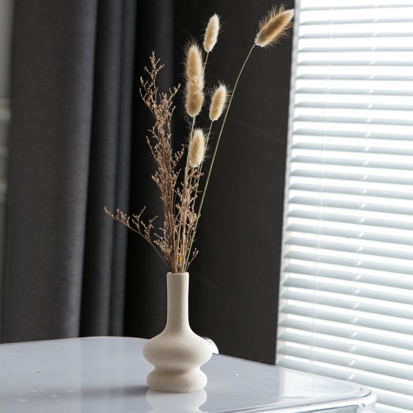 White Bud Vases, Small Ceramic Vase Set of 5, Mini Pottery Vases for Flowers, Decorative Vases for Home Modern Decor, Boho Decor, Chic Vases for Living Room Dining Table Shelves