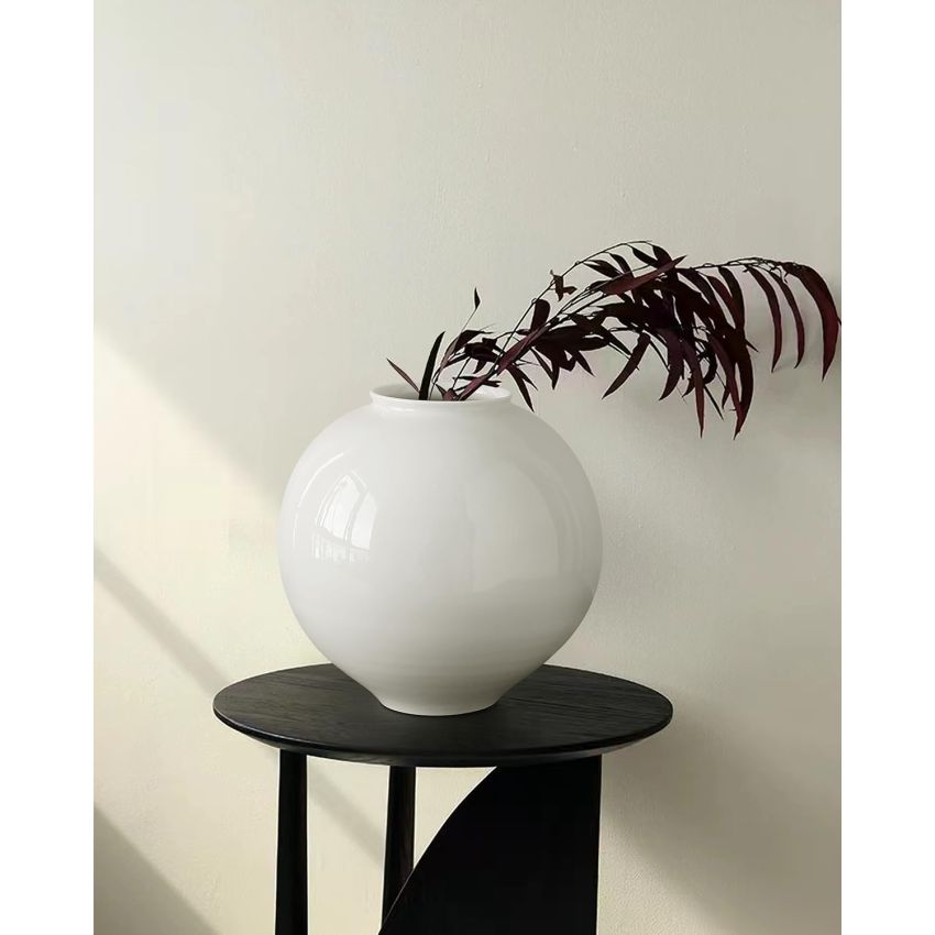 Kokrose Terracotta Table Vase, White Large Pottery Vase, Rustic Vase for Home Decor, Ceramic Vases for Centerpieces, Floor Vase for Pampas Grass