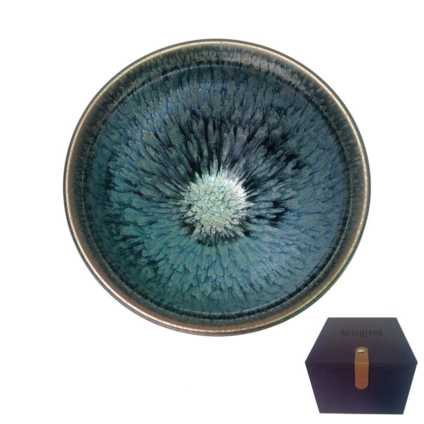 Matcha Tea Bowl, Tenmoku Bloom Glaze 11.8oz, Kiln Change Jian Ware Chinese Jian Zhan, Matcha Tea Cup Ceremony, Authentic Porcelain