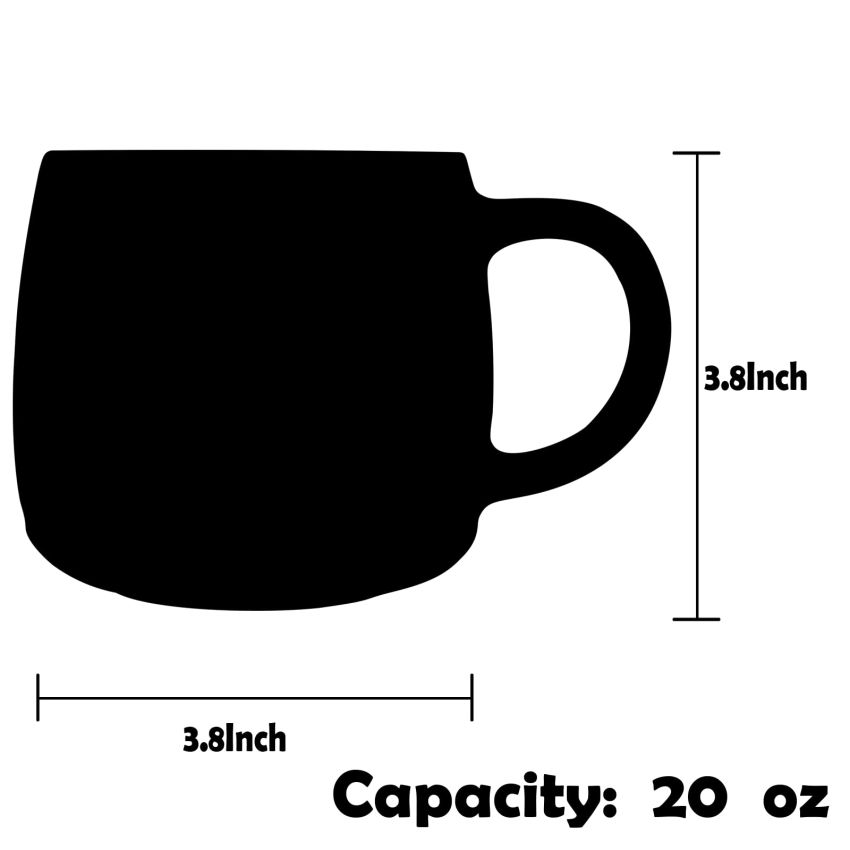 Large Ceramic Coffee Mugs, 20 Oz Oversized Pottery Coffee Mugs Handmade,Big Stoneware Tea Cups for Office and Home(Grey)