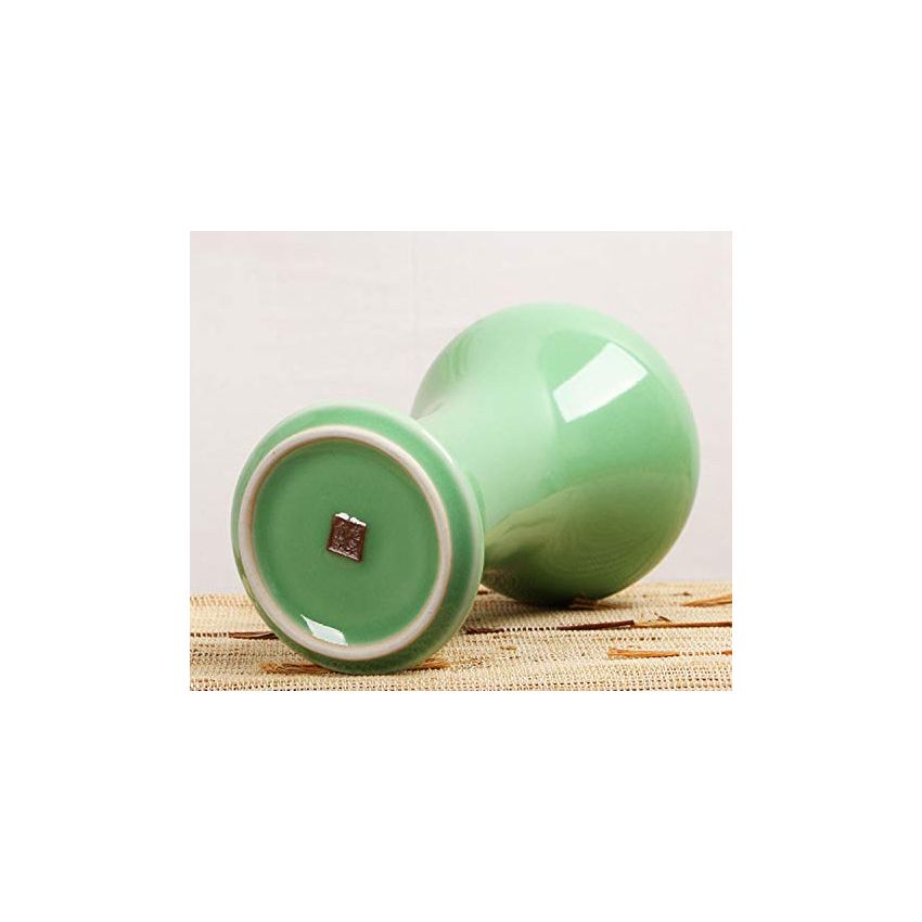 Celadon Porcelain Vase,Jade Green Big-Head Flower Vase,龙泉青瓷花瓶 (Plum Green)
