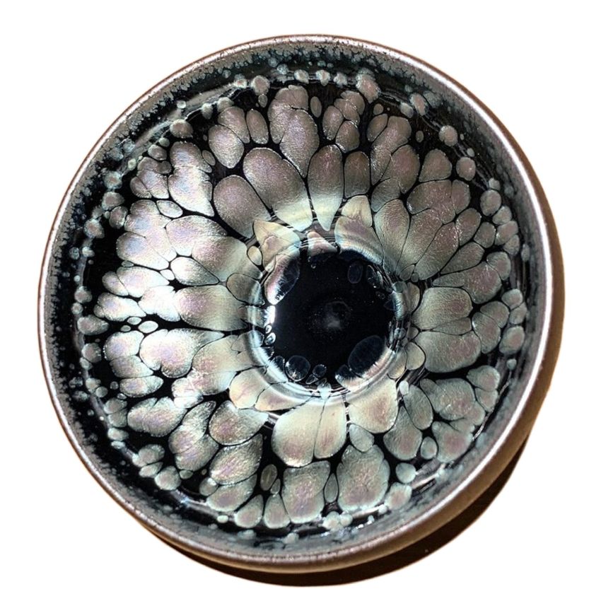 Tenmokus Tea Cup Handmade with Good Glaze, 4.4oz / 130ml Porcelain, Chinese Traditional Skill Tenmoku Jianzhan Teacup, Jianyao Bowl