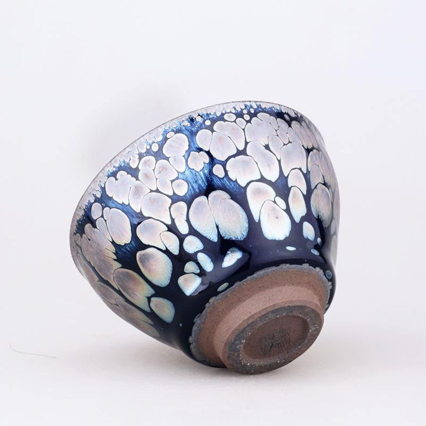 Sunrise Tenmoku Jianzhan Tea Cup,130ml Porcelain Tea Bowl Chinese Teacups Natural Kiln Fired Ceramic Mug Teaware Certificate+Giftbox