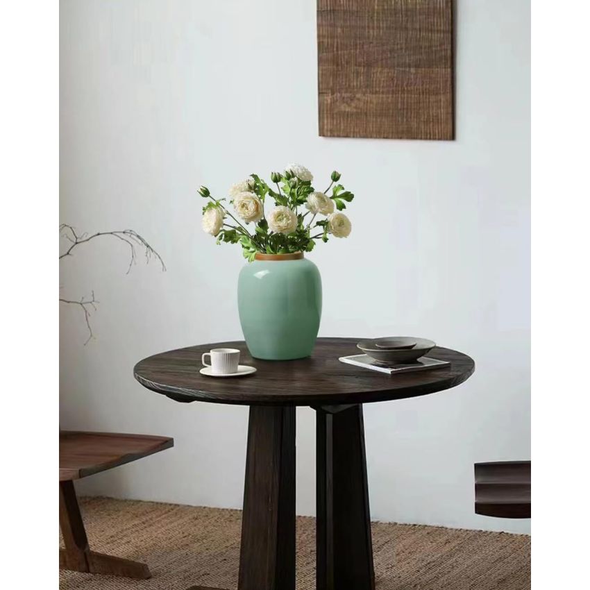 Rustic Ceramic Table Vase, Celadon Ceramic Vases for Decor, Farmhouse Green Vases for Home Decor, Pottery Vase Large Terracotta Vase, Extra Large Vases for Decor Living Room,Bedroom