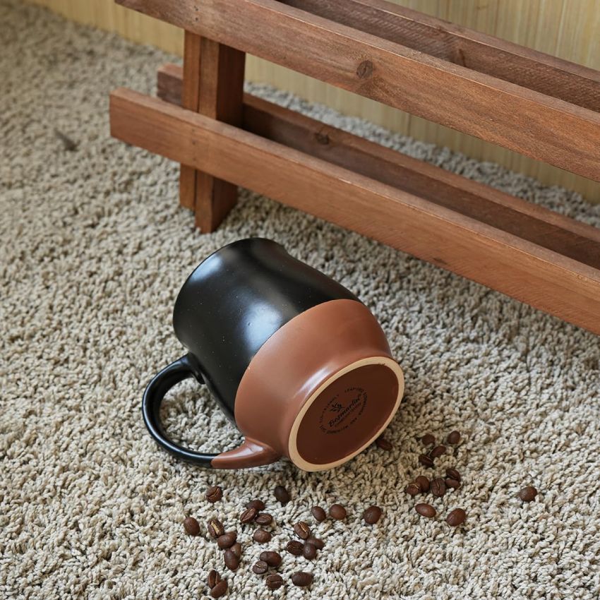 Bosmarlin Extra Large Ceramic Coffee Mug, 24 Oz, Dishwasher and Microwave Safe, Big Oversized Tea Cup, Reactive Glaze (Black)