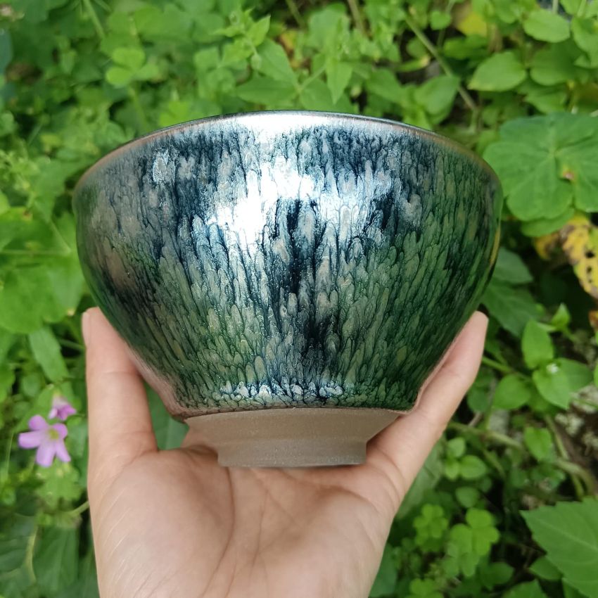 Matcha Tea Bowl, Tenmoku Bloom Glaze 11.8oz, Kiln Change Jian Ware Chinese Jian Zhan, Matcha Tea Cup Ceremony, Authentic Porcelain