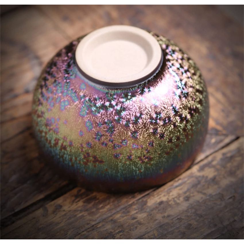 HAPPYDOG Colorful JianZhan Tenmoku Tea Cup Bowl Ancient Chinese Crafts Mug Designer Collection Ceremony Ancient Style HandWork Made (AA)