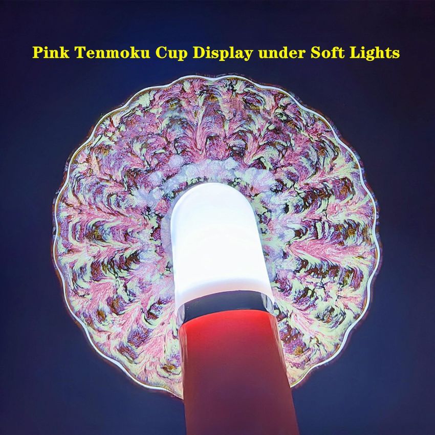 Cherry Blossom Pink Tenmokus Tea Cup, 4 oz Handmade Jianzhan Ceramic Tea Cup, Chinese Small Kungfu Tea Cup with 3d Goldfish Decorations