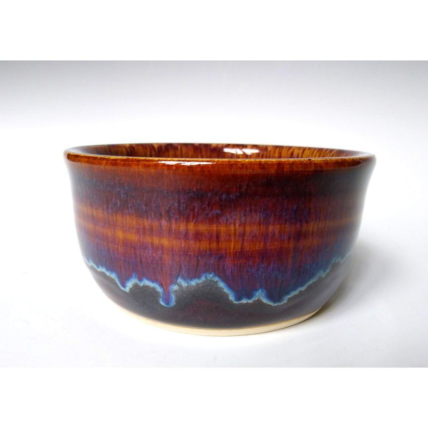 Apple Baker, Handmade Stoneware Ceramic Pottery, in Stone Grey with Blue and Purple Swirl