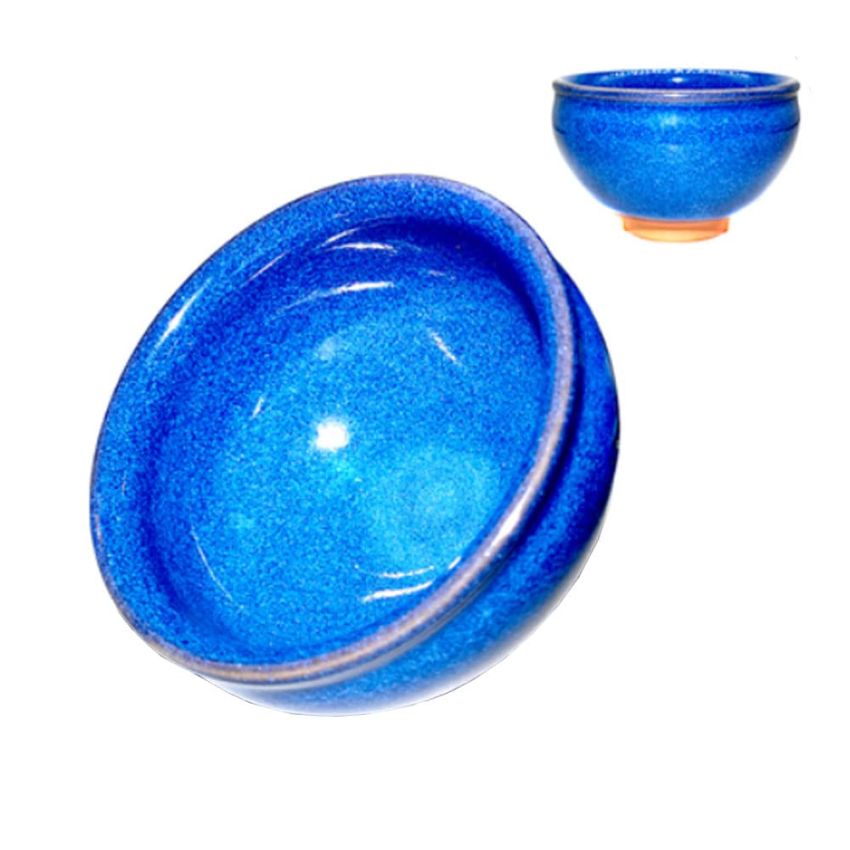 Traditional Handmade Vintage Tenmoku Teaware Artistic Handle Glazes JianZhan Tea Cup Ceramic Cup Gift Large Capacity 160 ml(Lake Blue)