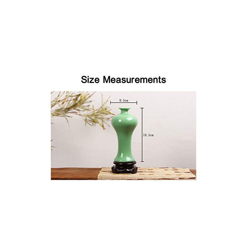 Celadon Porcelain Vase,Jade Green Big-Head Flower Vase,龙泉青瓷花瓶 (Plum Green)