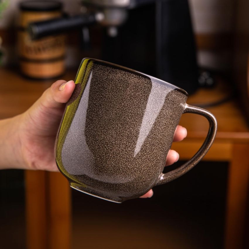 12OZ Ceramic Coffee Mugs Set of 4, Large Porcelain Coffee Cups With Large Handle For Latte,Cappuccino,Milk,Cocoa,|Dishwasher&Microwave Safe Mug Sets,Ideal for Man,Woman,Dad, Mom-Coffee