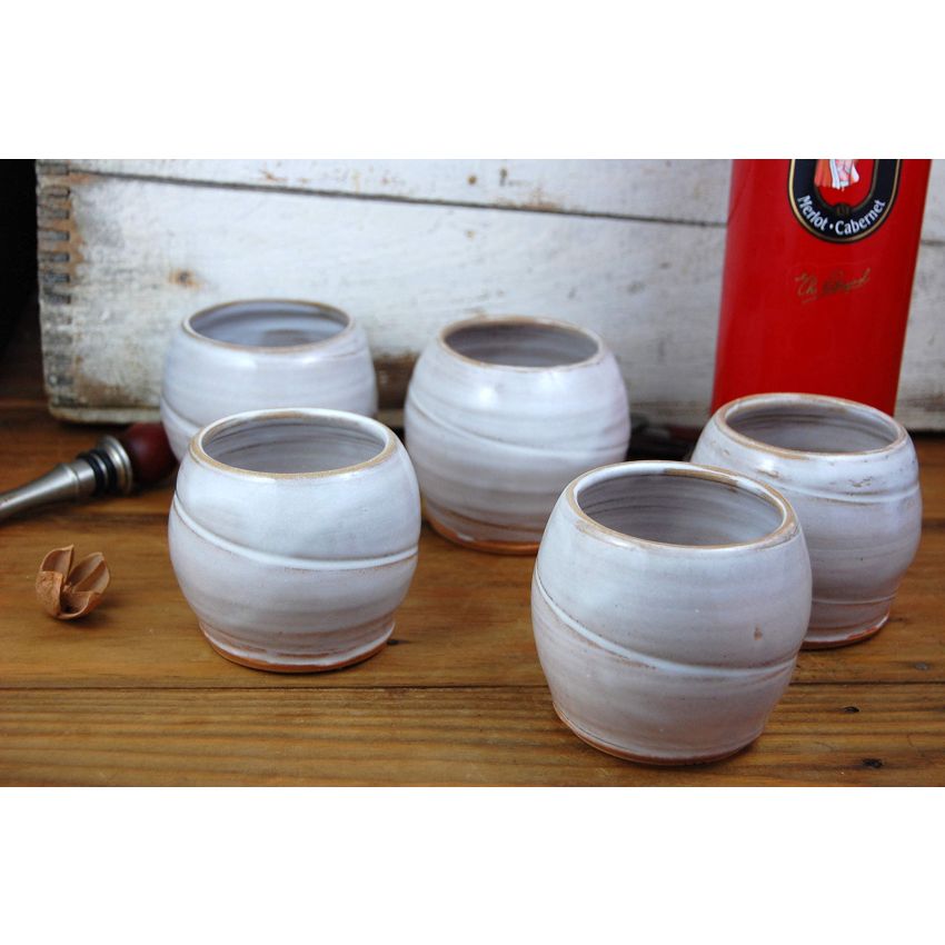 Hand Thrown Pottery Stemless Wine Glass or Drinking Cup in Shale Handmade in North Carolina