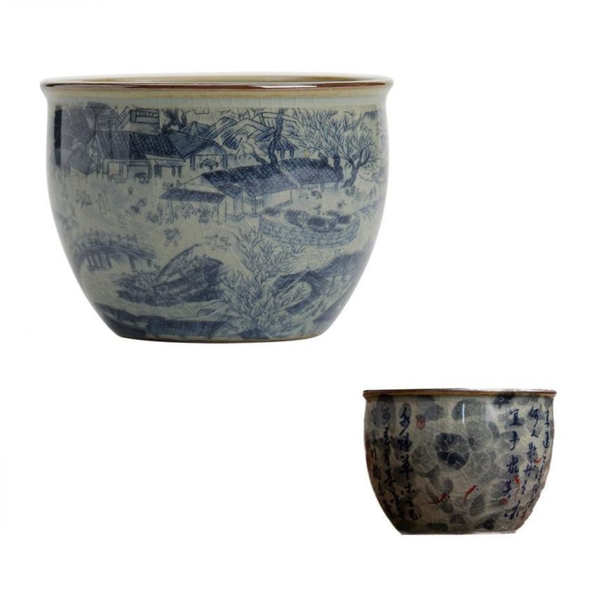 2PCS Chinese Tea Cup,Bowl for Father,Tenmoku Cups,Chinese Kungfu Ceramic Teacup Set,Christmas New Year Gift for Husband