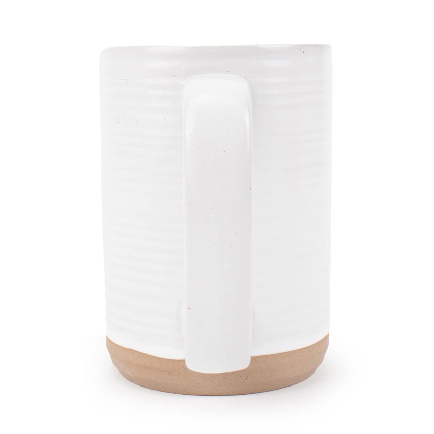 Elanze Designs Tall Ribbed Raw Clay Bottom Colorful 16 ounce Ceramic Coffee Mugs Set of 4