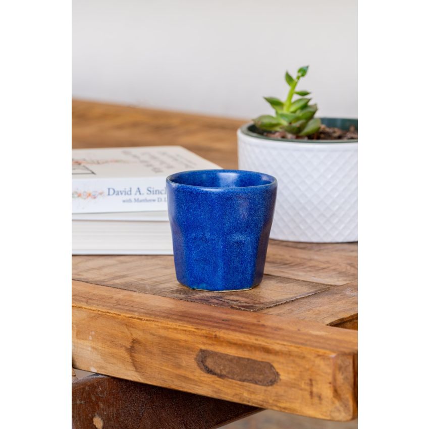 Modern Handmade Square Blue Pottery Mug - Blue Stoneware Coffee/Tea Cup - Minimalist Small Ceramic Mug - Unique Coffee Mug - Personalized Coffee Mug
