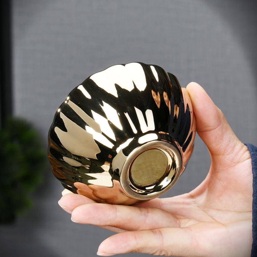 Tenmokus tea cup Master Teacup 5 oz Ceramic Handmade TeaCup inlay Teacup Golden Dragon Scales，Dragon Claws Dragon Beads，3D Chinese Kungfu Tea Cup