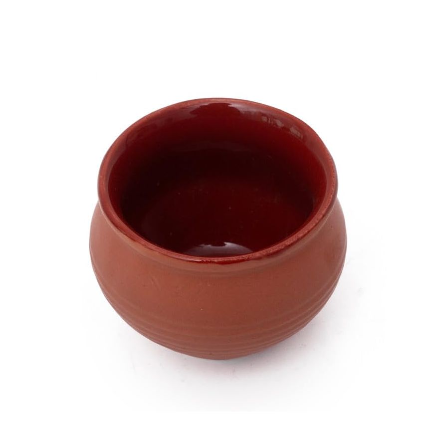 Handmade Traditional Kulhar Kulhad Chai Tea Coffee Mug Cup Cantaritos Set of 4 Glazed Earthenware Glossy Finish Clay Terracotta Artisanal Studio Pottery Mud Brown Food Safe Natural Rustic Eco-Friendly