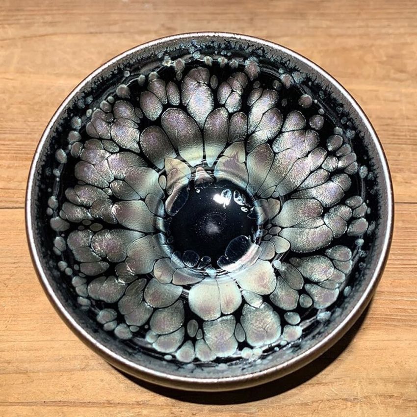 Tenmokus Tea Cup Handmade with Good Glaze, 4.4oz / 130ml Porcelain, Chinese Traditional Skill Tenmoku Jianzhan Teacup, Jianyao Bowl