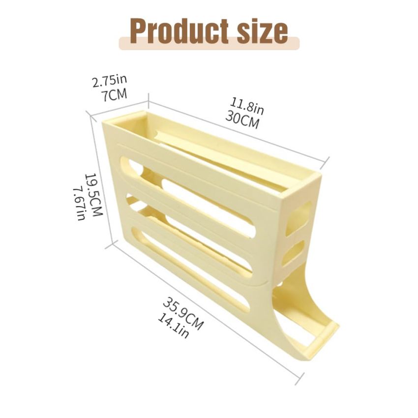 4 Tiers Egg Holder for Fridge, 2024 New Automatic Scrolling Egg Rack Holder, Space-Saving Egg Dispenser Holder, Large Capacity Eggs Organizer Storage 30 Egg for Fridge, Kitchen (Transparent, 1PCS)