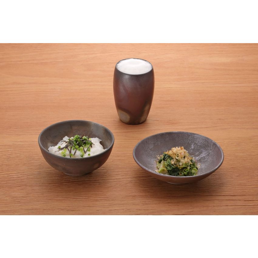 Bizen Ware Yasuhiro Ishida Kiln Change Free Cup (1 Piece), Dark Brown