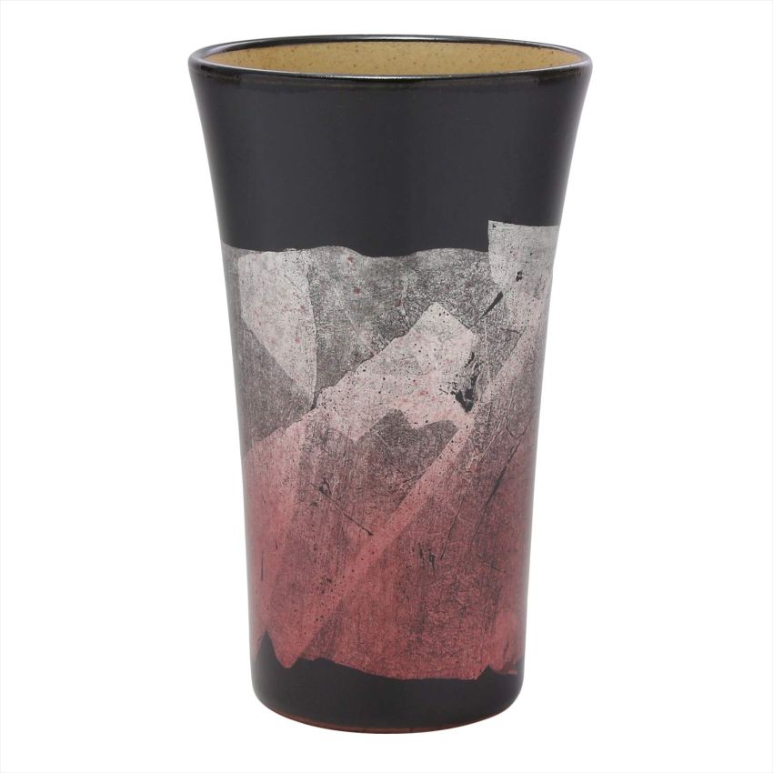 Kutaniyaki Kutaniyaki Kamamoto Seizangama 32K19S3A Kutaniyaki Kiln, Free Cup, Tenmoku Silver Color, Red Color