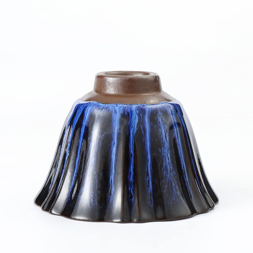 TEANAGOO Tea Cups Tenmoku Jianzhan Blue Symphony A, 2.5 oz / 70 ML, FL08，Tea Cup Set Japanese Tea Set Tea Set Sake Set Traditional Chinese Handmade Porcelain Teacup