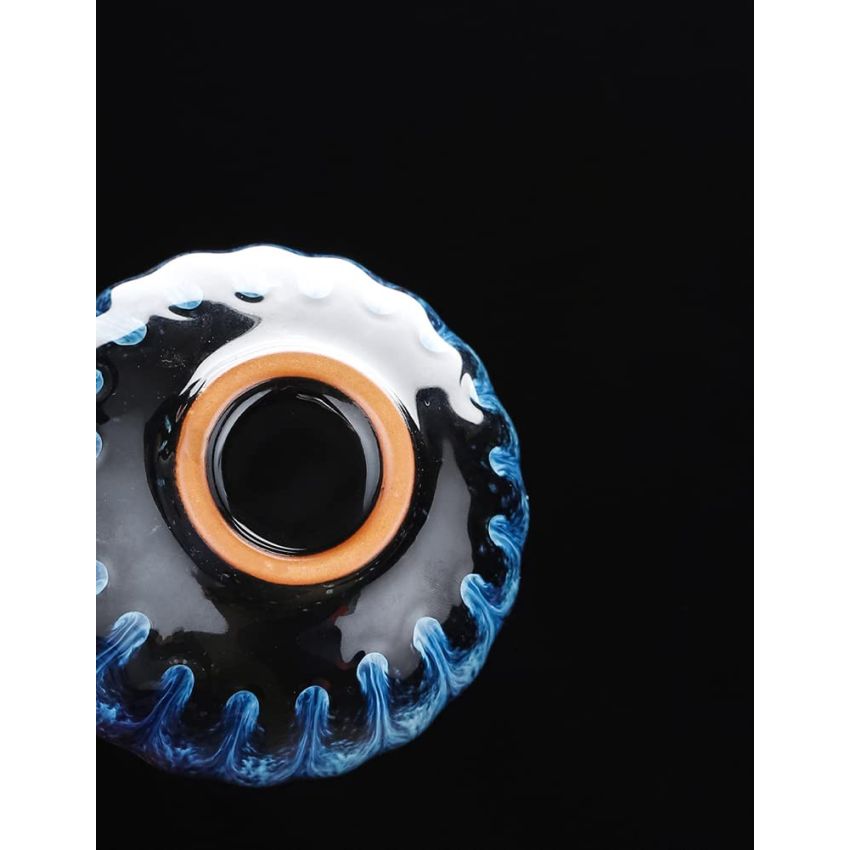 JianZhan Tenmoku Ceramic Handmade TeaCup Porcelain Teacup Kungfu Tea Cup Tenmoku Teacup Master Teacup Ceremonial Matcha Tea Mug Shape（Gold Peacock）