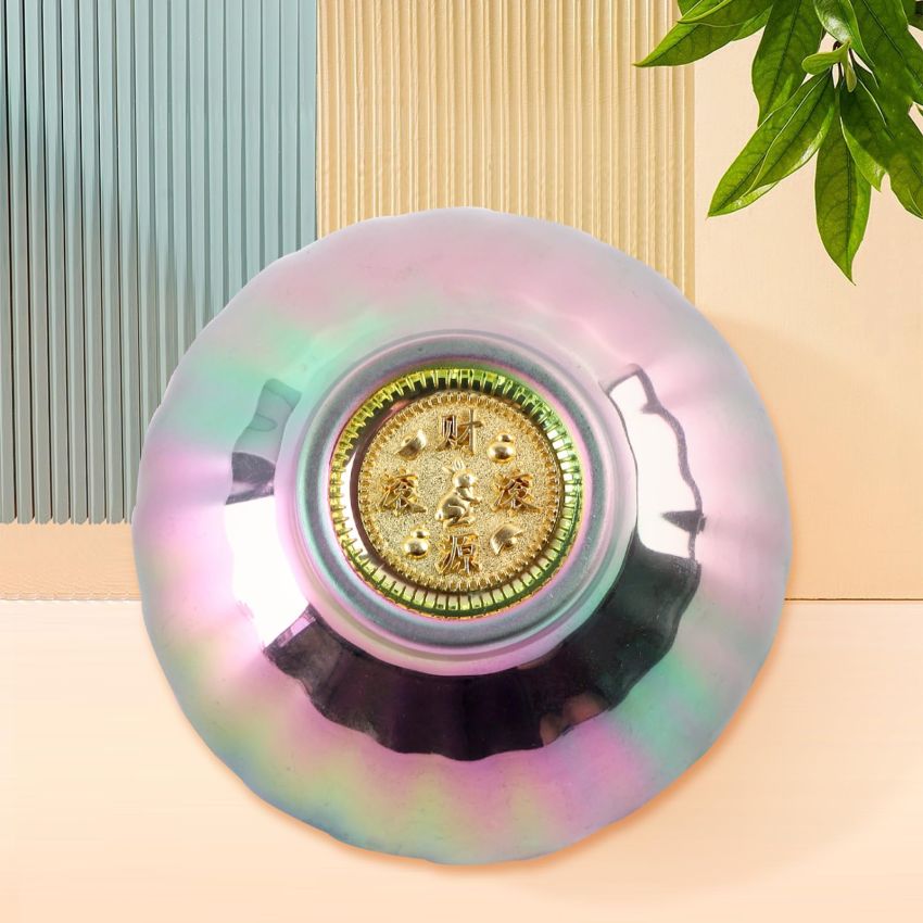 Jianzhan Tenmoku Tea Cup, Chinese Tea Cup, Colorful Kungfu Tea Cup with Golden Lotus Glittering Personal Master Tea Cup, Gift for Women, Man 5 oz