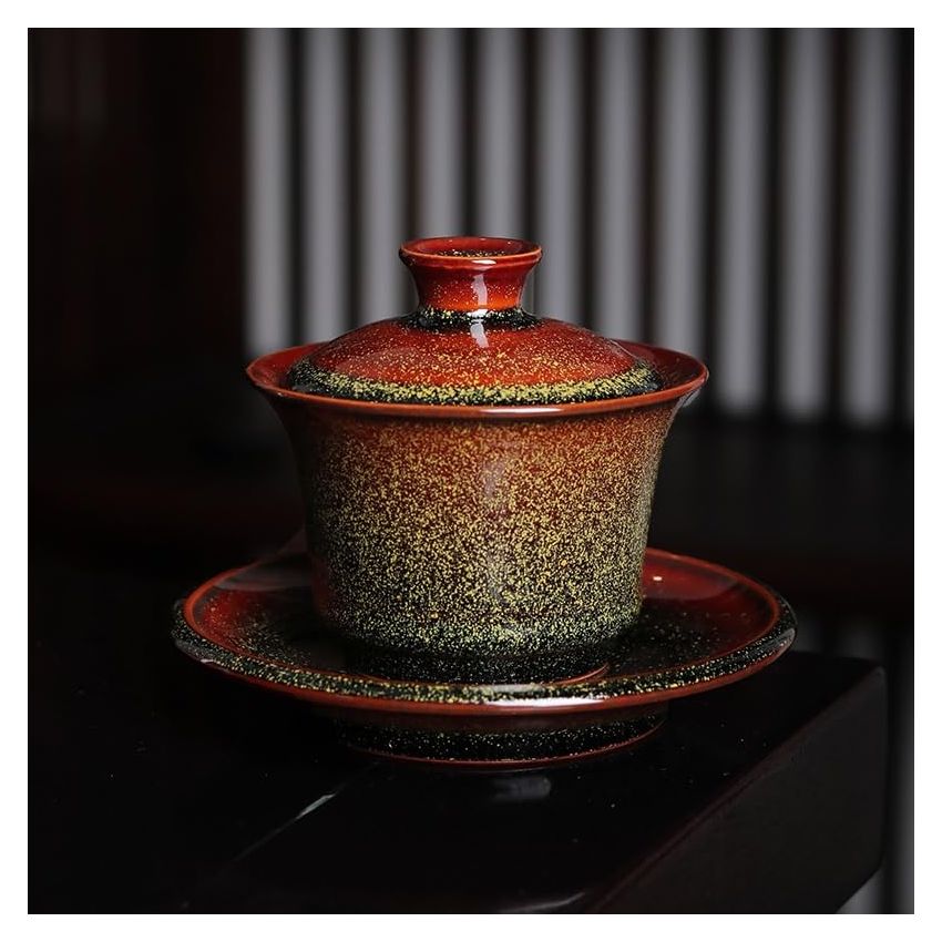 Azure Ru Kiln Gaiwan Porcelain Bowl Tea Bowl Tea Tureen Tea Brewing Cover Bowl Chinese Tea Set Gift