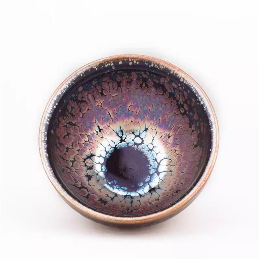 Handmade Teaware, Jianzhan Tenmoku Ancient Kiln Fired Ceramic Mug Chinese Kungfu Tea Cup Unique Porcelain Ancient Style Tea Bowl