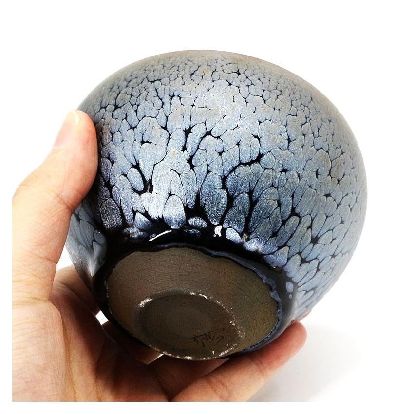 Handmade Jianzhan Tenmokus Tea Cups You Di Style, 5.07oz/150ml Chinese Jian Ware/Jian Zhan Tea Bowl, Porcelain Teacup Junyao Bowl