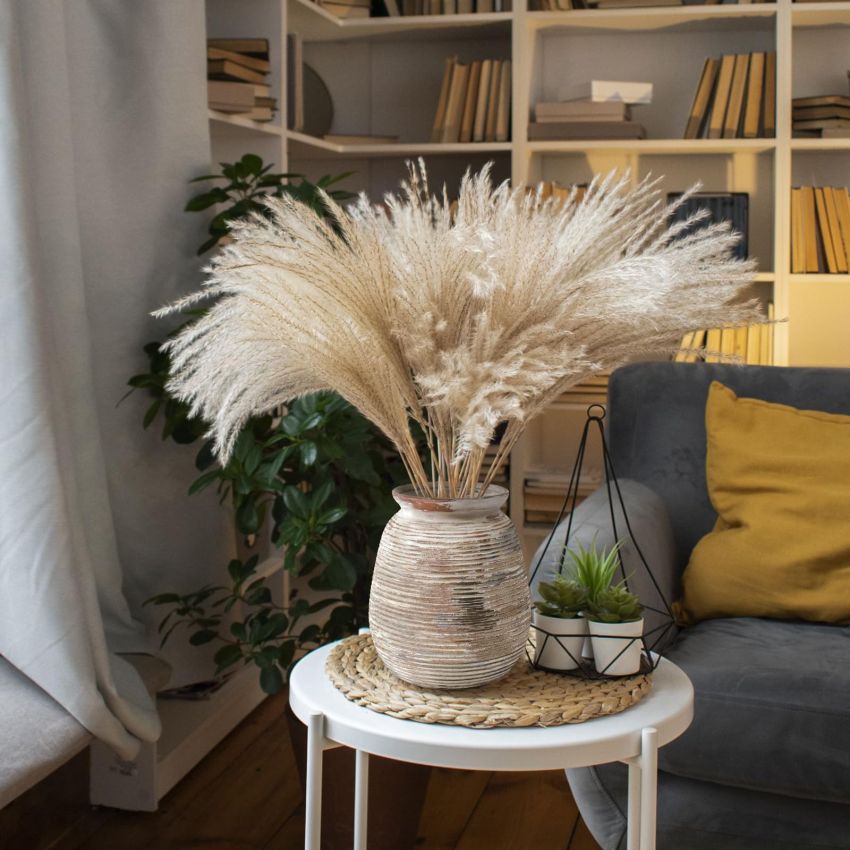 Ceramic Rustic Farmhouse Flower Vase Whitewashed Terra Cotta Decorative Pottery Vintage Terracotta Textured Vases Mantel Shelf Living Room Table Centerpieces for Home Decor