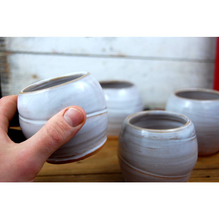 Hand Thrown Pottery Stemless Wine Glass or Drinking Cup in Shale Handmade in North Carolina