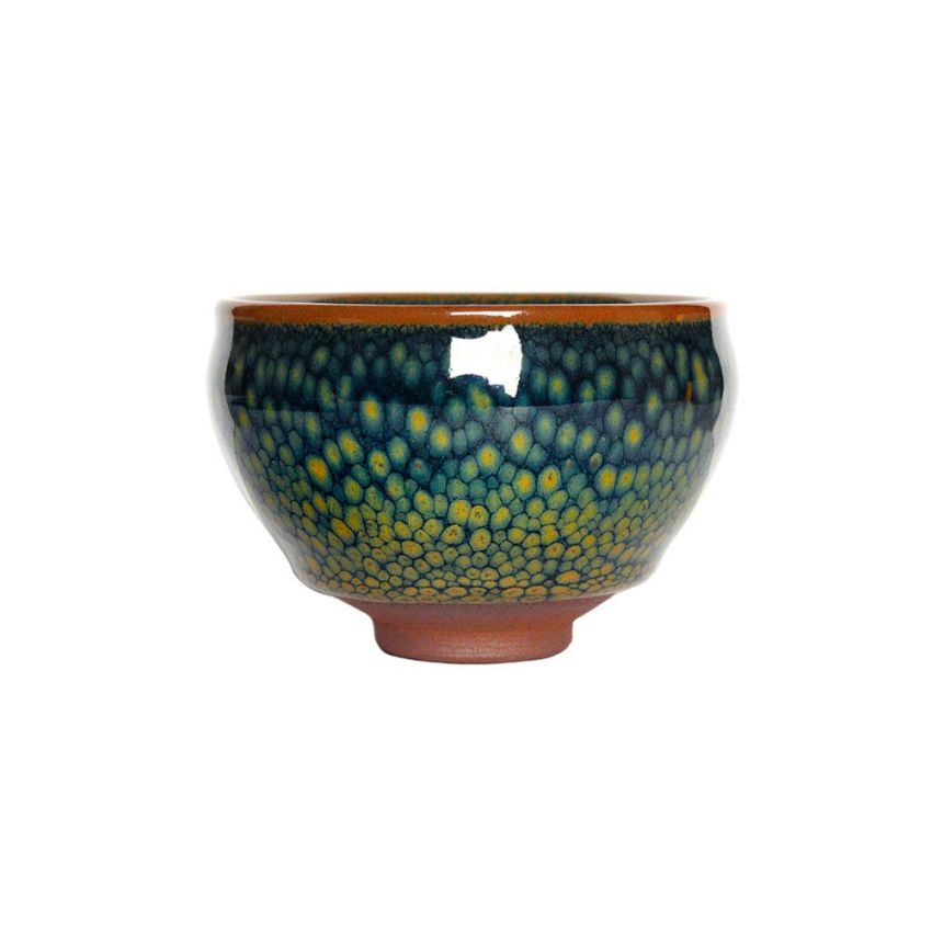 One Featured JianZhan Raw Ore Tenmoku Colorful Wide Mouth Tea Cups Handmade Ceramic kung fu Tea Cup - NO.58