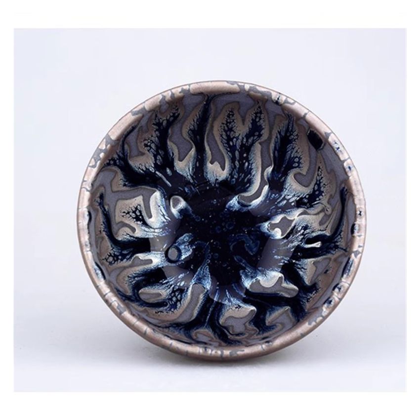 Jianzhan Teaware Tenmoku Ancient Kiln Fired Ceramic Mug Chinese Kungfu Tea Cup Handmade Unique Porcelain Tea Bowl(#2)